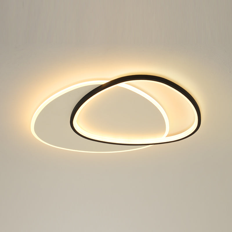 Triángulos modernos iluminación de techo de techo de metal led dormitorio de techo en negro