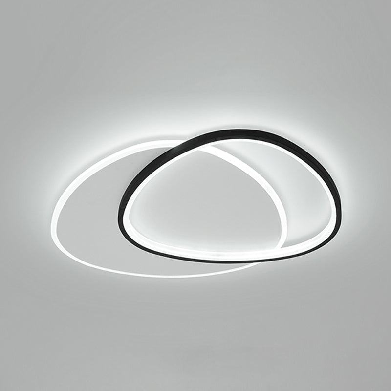 Triángulos modernos iluminación de techo de techo de metal led dormitorio de techo en negro