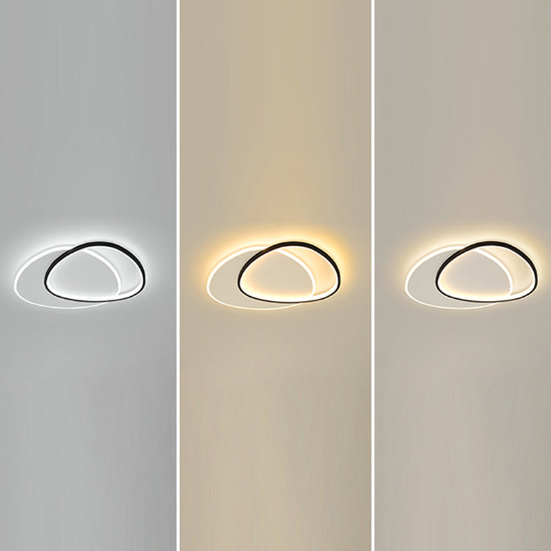 Triángulos modernos iluminación de techo de techo de metal led dormitorio de techo en negro