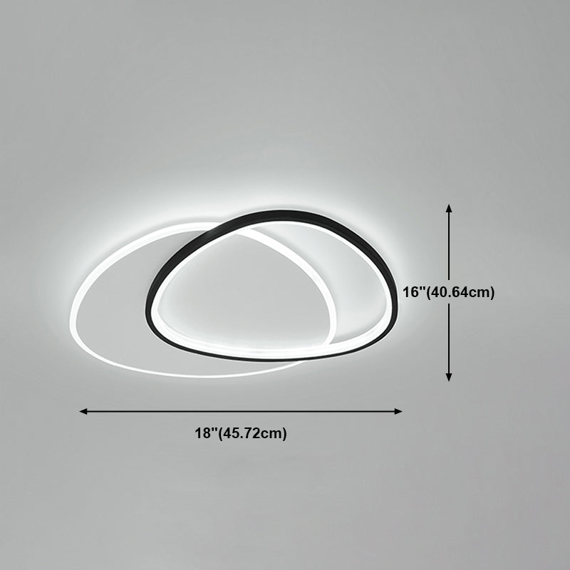 Triángulos modernos iluminación de techo de techo de metal led dormitorio de techo en negro