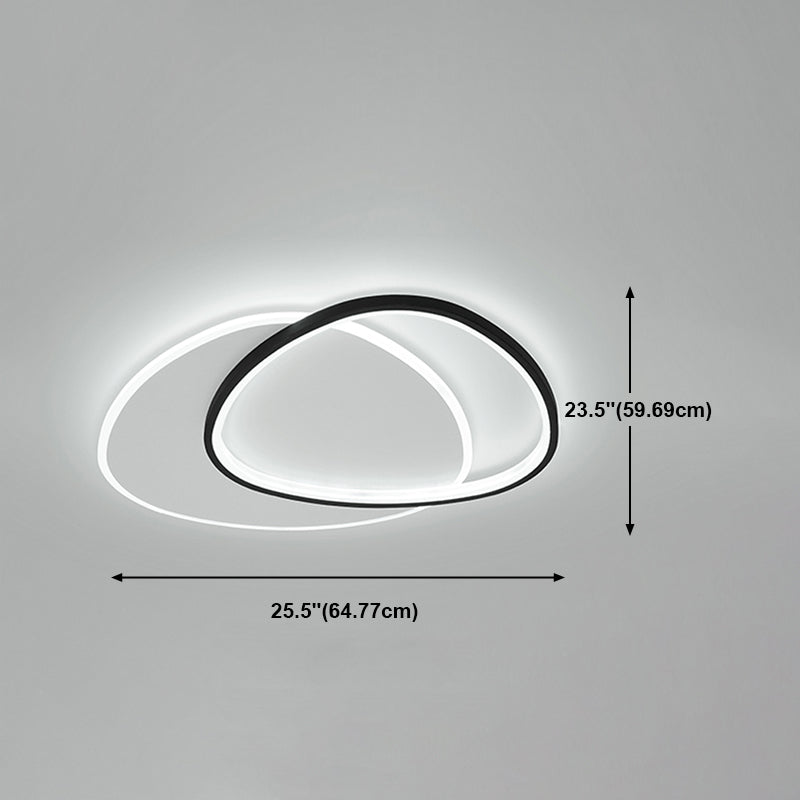 Triángulos modernos iluminación de techo de techo de metal led dormitorio de techo en negro