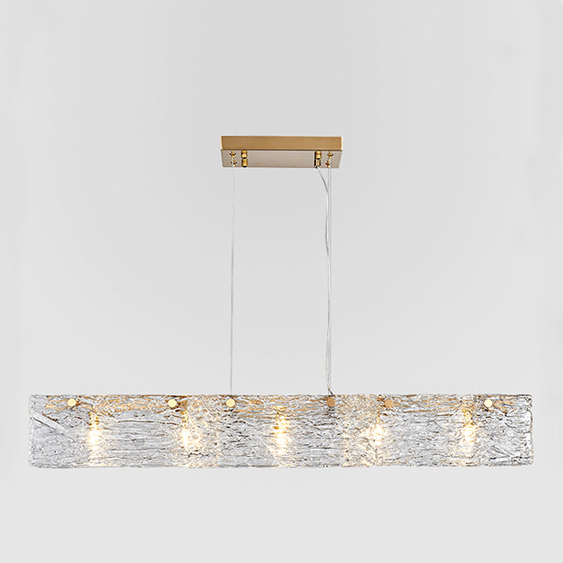 Luces colgantes rectangulares de estilo moderno luces colgantes de vidrio transparente