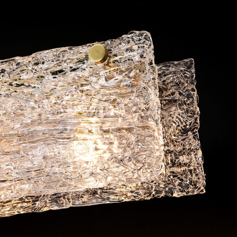 Luces colgantes rectangulares de estilo moderno luces colgantes de vidrio transparente