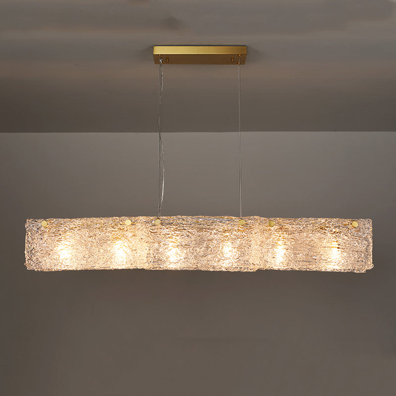 Luces colgantes rectangulares de estilo moderno luces colgantes de vidrio transparente