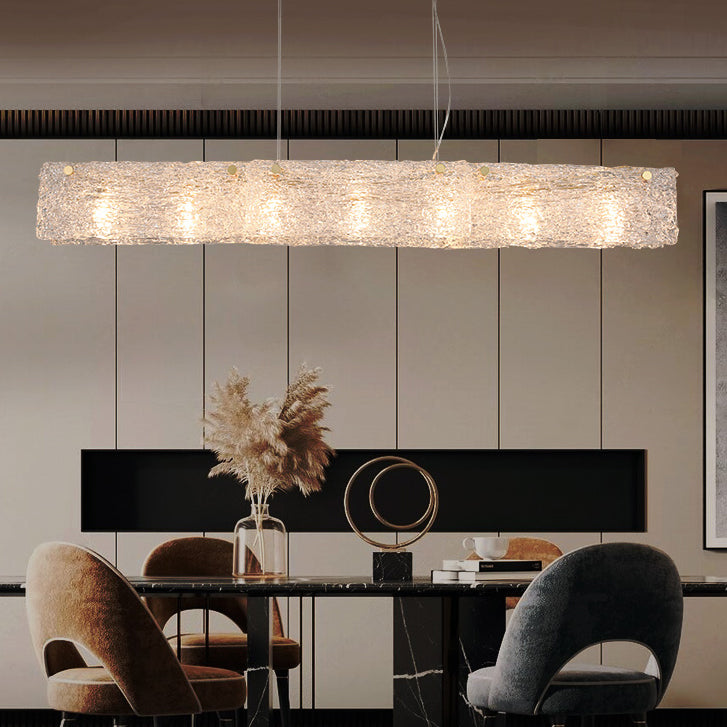 Luces colgantes rectangulares de estilo moderno luces colgantes de vidrio transparente