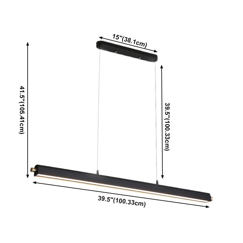 Estilo moderno lineal isla light metal 1 1 de techo colgante de luz