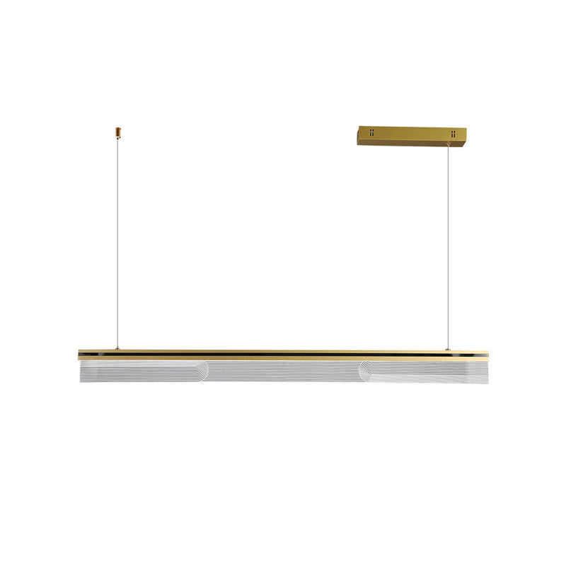 Lámpara colgante de restaurantes de 1 luces de la isla rectangular moderna con sombra acrílica transparente