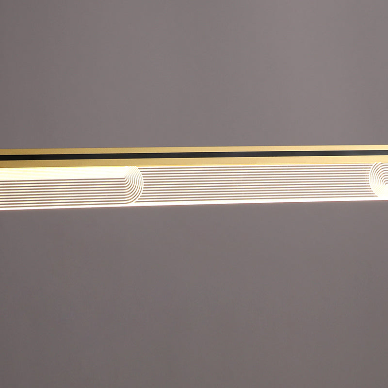 Lámpara colgante de restaurantes de 1 luces de la isla rectangular moderna con sombra acrílica transparente