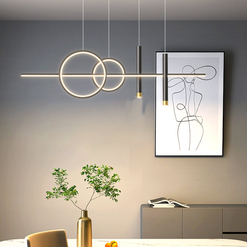 Lámpara de 5 cables de geometría de geometría moderna Lámpara de 5 cabezas de restaurante con sombra de gel de sílice