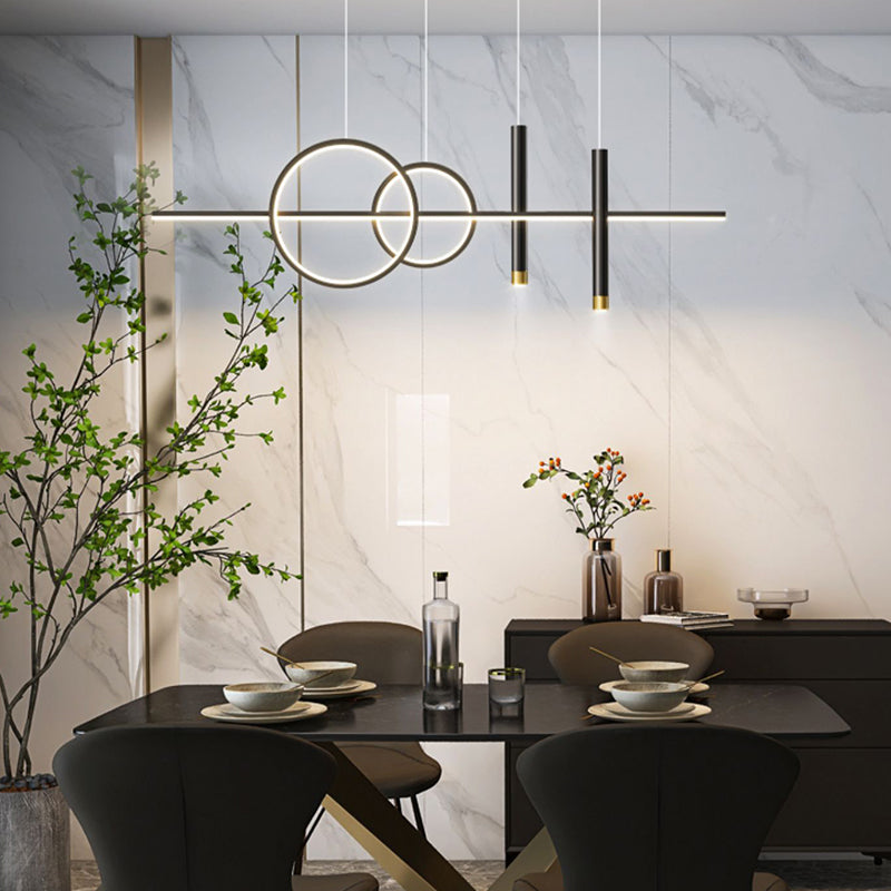 Lámpara de 5 cables de geometría de geometría moderna Lámpara de 5 cabezas de restaurante con sombra de gel de sílice