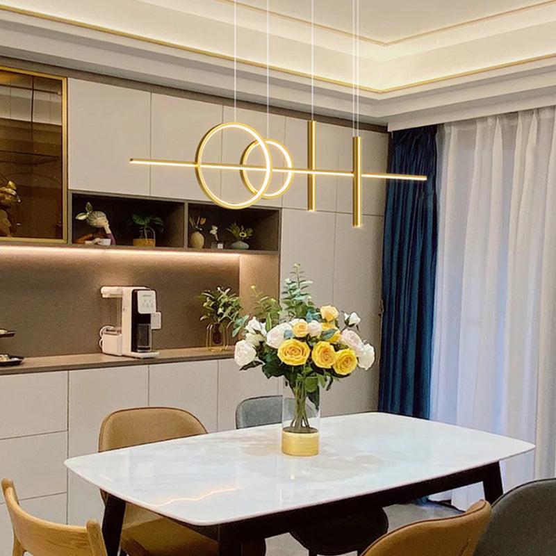 Lámpara de 5 cables de geometría de geometría moderna Lámpara de 5 cabezas de restaurante con sombra de gel de sílice