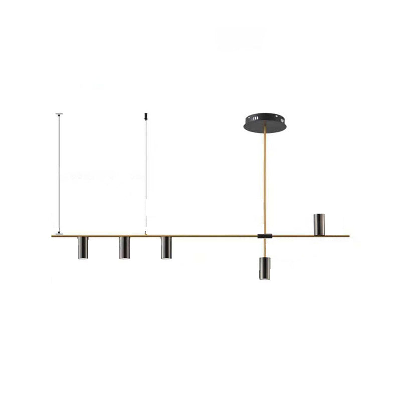 Lámpara de múltiples lámparas de lámparas de isla de cilindro moderna lámpara colgante con sombra de metal