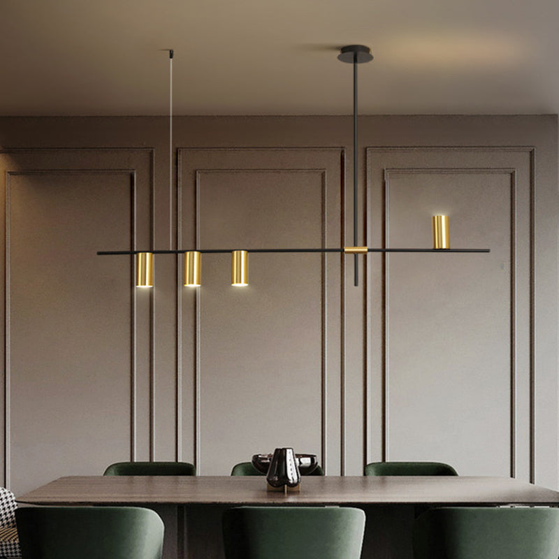 Lámpara de múltiples lámparas de lámparas de isla de cilindro moderna lámpara colgante con sombra de metal