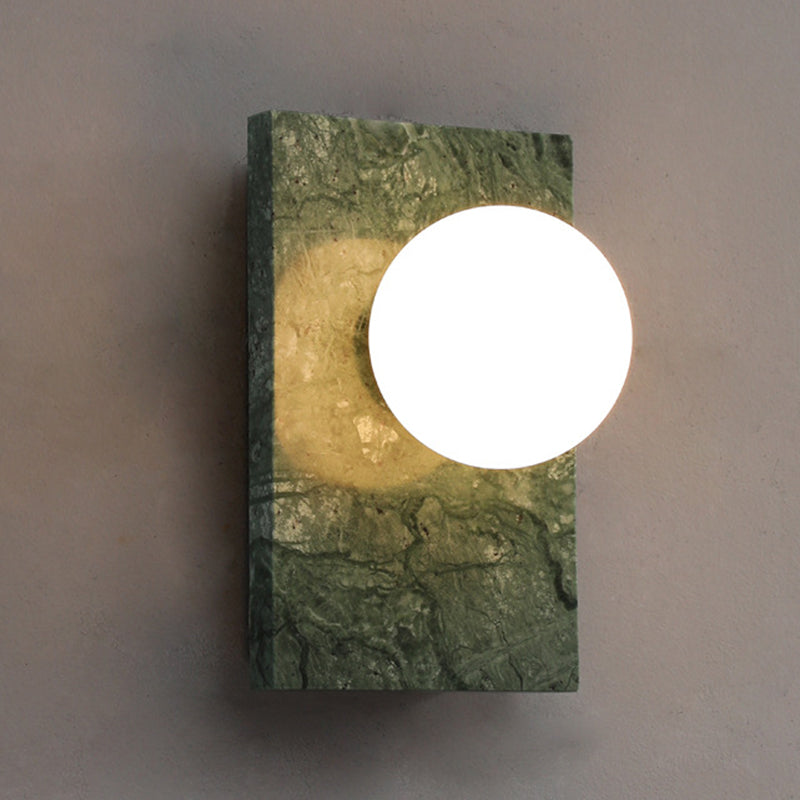 Modern Marble Wall Light Geometric Shape Wall Sconce with Glass for Living Room
