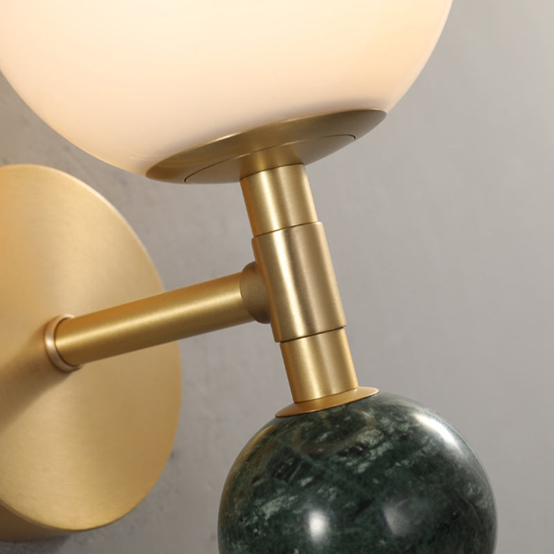 Modern Marble Wall Light Geometric Shape Wall Sconce with Glass for Living Room