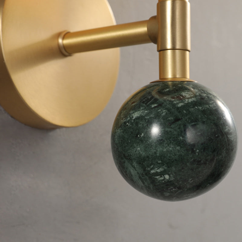 Modern Marble Wall Light Geometric Shape Wall Sconce with Glass for Living Room