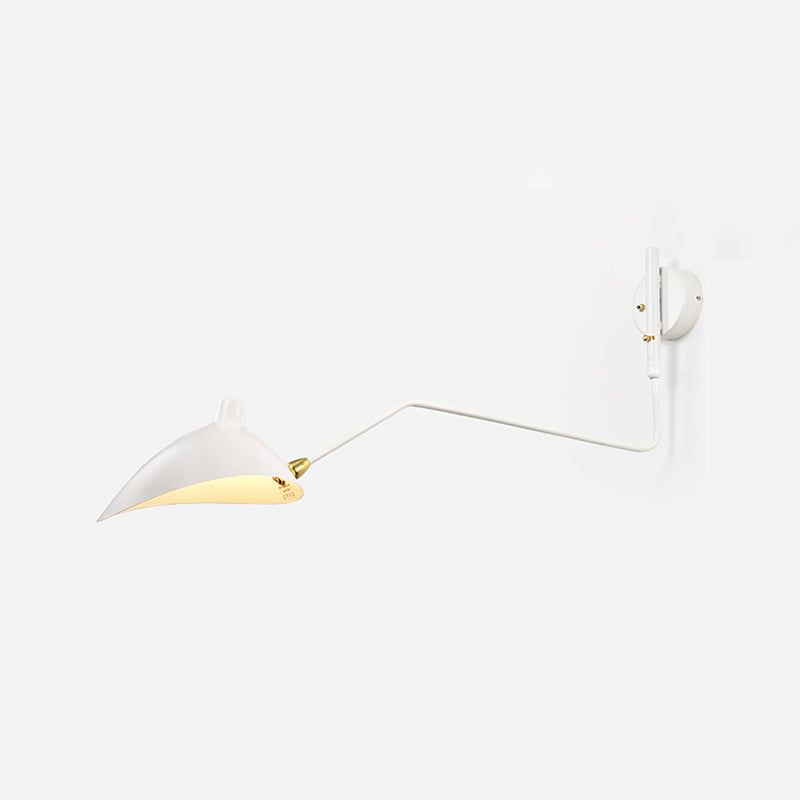 Nordic Metal Wall Light Cap Shape Swing Arm Wall Sconce for Living Room