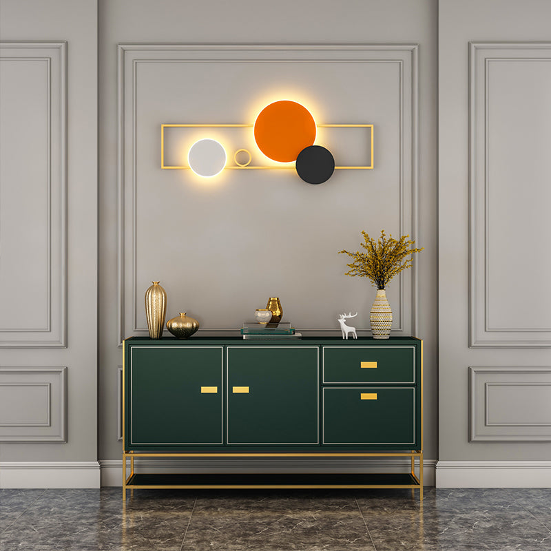 Nordic Style Metal Wall Light Geometric Colorful LED Wall Sconce for Living Room