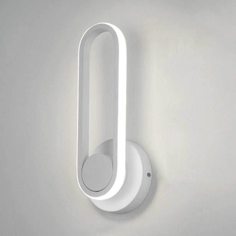 Forma ovalada de pared de metal estilo moderno 1 luz de montaje de pared ligera