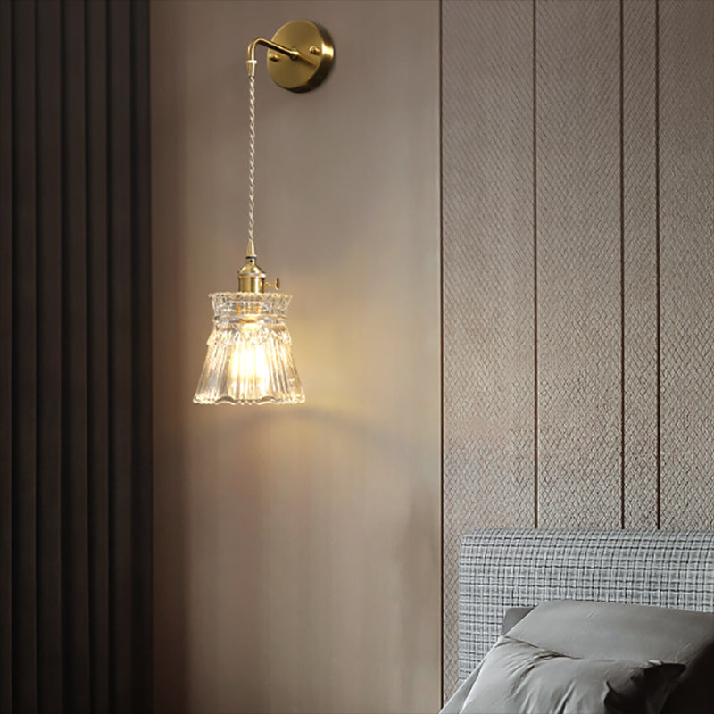 Creative Glass Shade Wall Light Fixture Modern Style Wall Sconce Light for Living Room