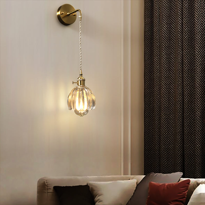 Creative Glass Shade Wall Light Fixture Modern Style Wall Sconce Light for Living Room