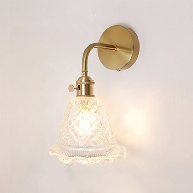 Creative Glass Shade Wall Light Fixture Modern Style Wall Sconce Light for Living Room