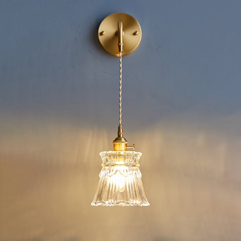 Creative Glass Shade Wall Light Fixture Modern Style Wall Sconce Light for Living Room