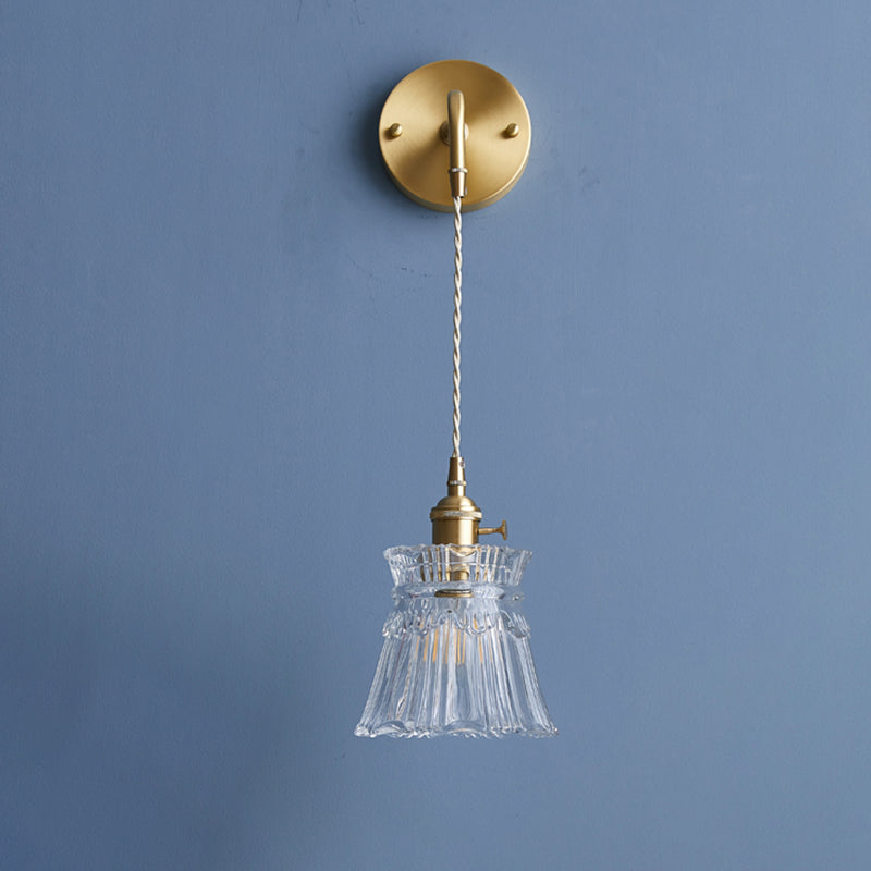 Creative Glass Shade Wall Light Fixture Modern Style Wall Sconce Light for Living Room