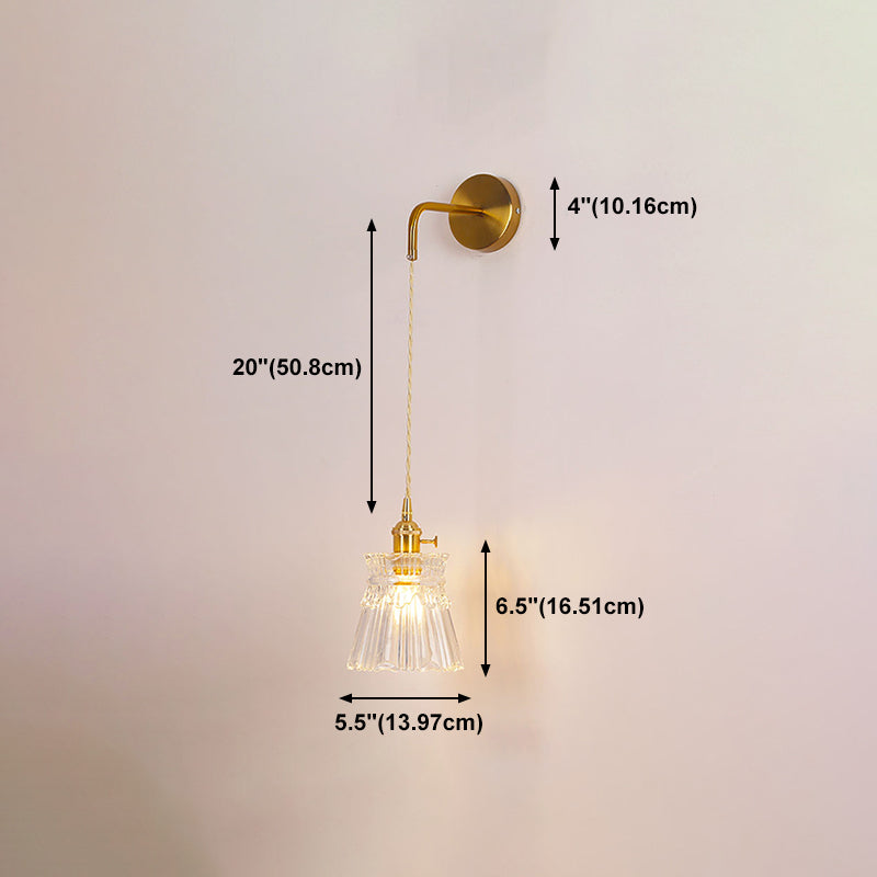 Creative Glass Shade Wall Light Fixture Modern Style Wall Sconce Light for Living Room