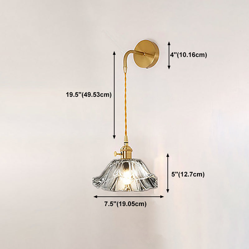 Creative Glass Shade Wall Light Fixture Modern Style Wall Sconce Light for Living Room
