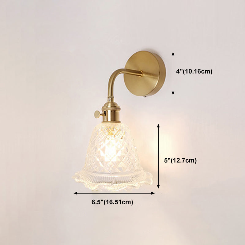 Creative Glass Shade Wall Light Fixture Modern Style Wall Sconce Light for Living Room