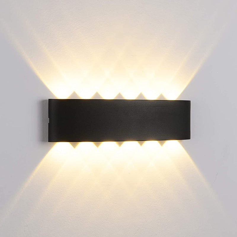 Éclairage mural de forme rectangulaire Métal de style moderne 1 lampe d'applications légères pour extérieur