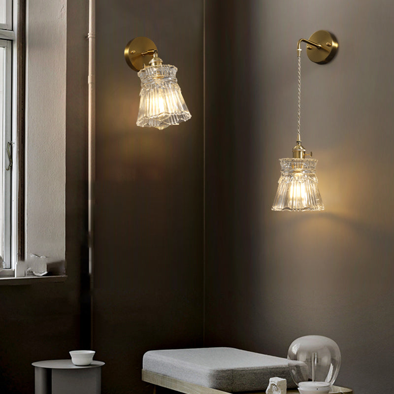Moderno Wall Light Scone Creative Glass Shade Luz de la pared para dormitorio