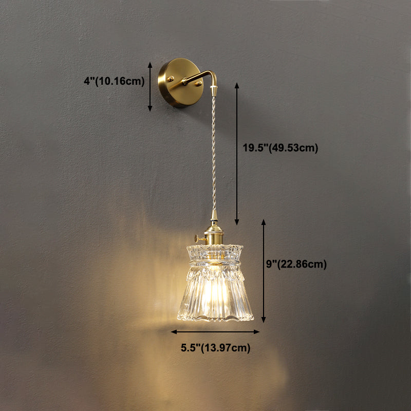 Moderno Wall Light Scone Creative Glass Shade Luz de la pared para dormitorio