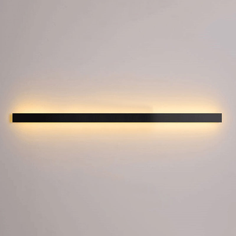 Linear Shape Metal Wall Light Modern Style 1 Light Wall Mounted Light in Black
