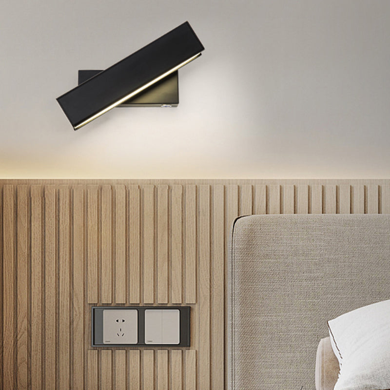 Rotatable Rectangle Wall Light Modern Style Metal 1-Light Wall Mount Light