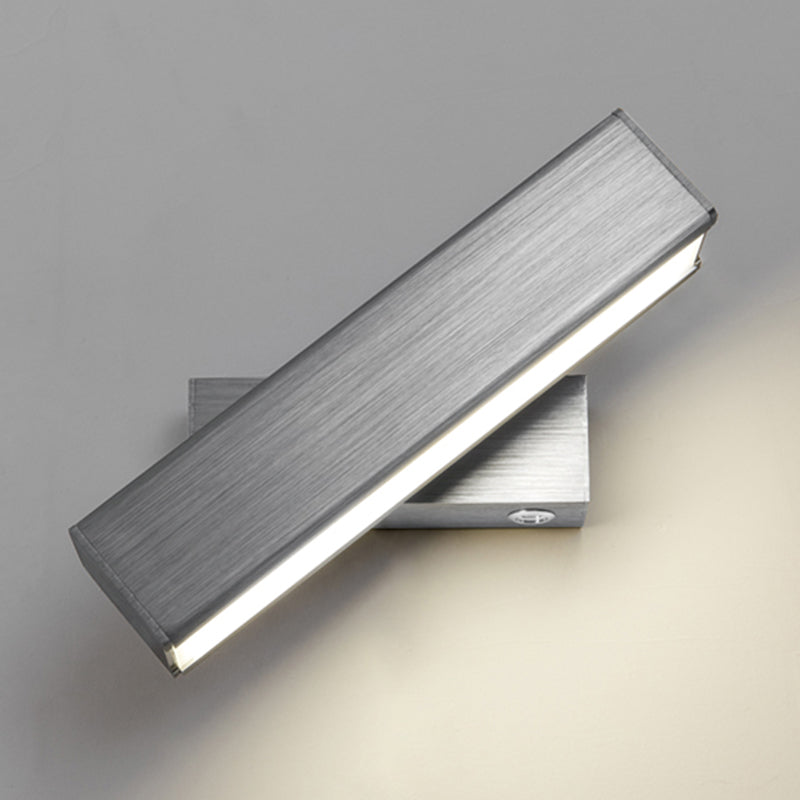 Rotatable Rectangle Wall Light Modern Style Metal 1-Light Wall Mount Light