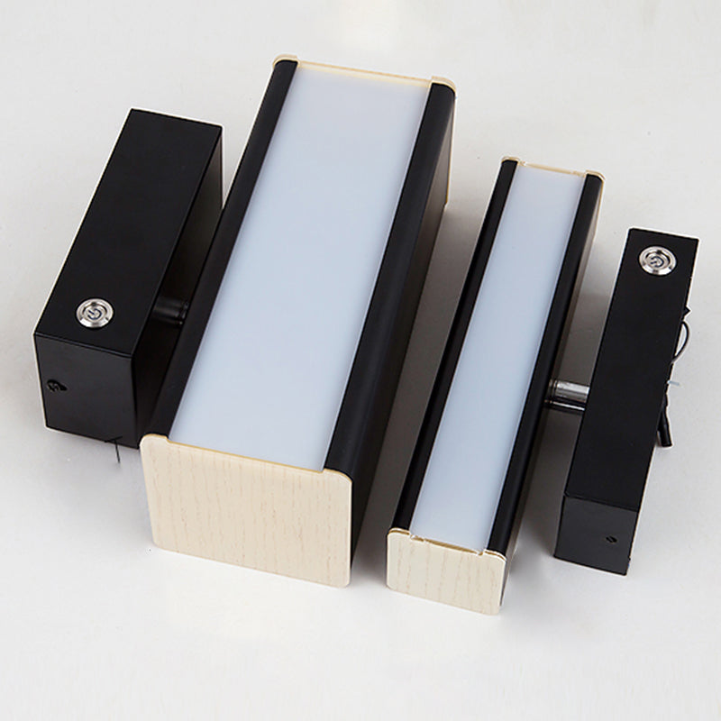 Luz de pared rectángulo rotativa de estilo moderno de metal 1 luces de montaje de pared