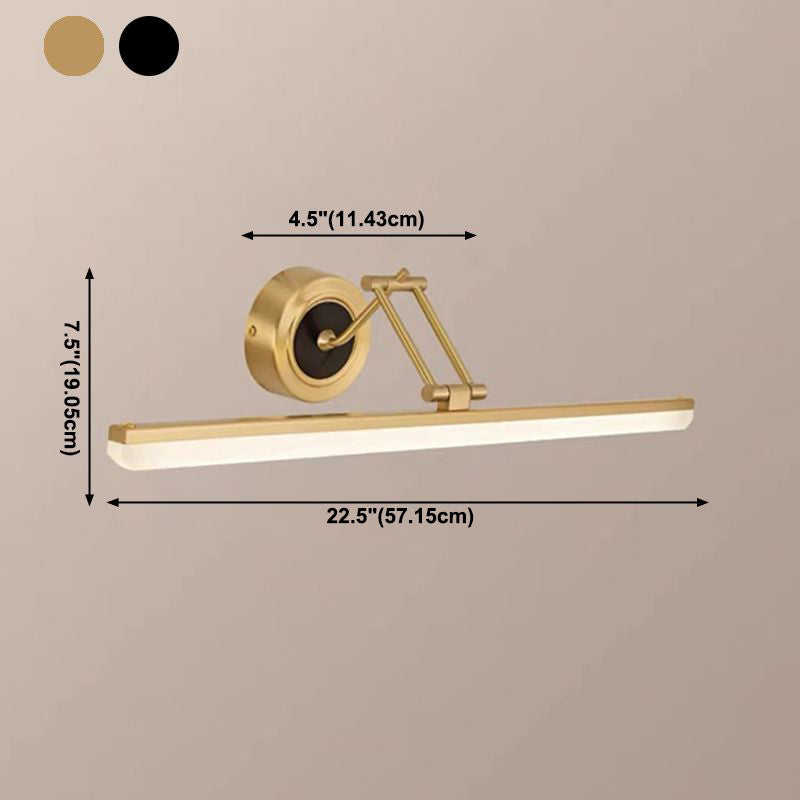 Linear Shape Wall Lighting Modern Style Metal 1-Light Sconce Lamp for Shower Room