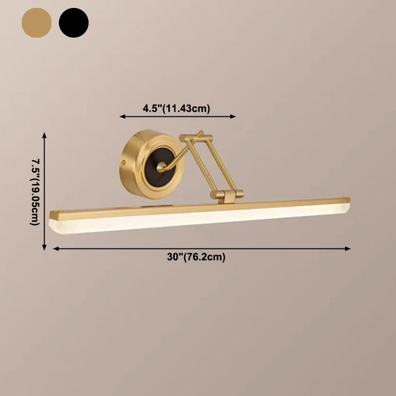 Linear Shape Wall Lighting Modern Style Metal 1-Light Sconce Lamp for Shower Room