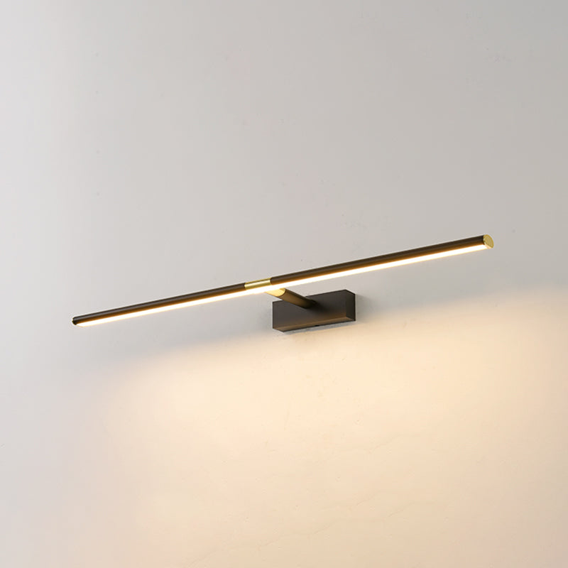 Metal Linear Shape Wall Sconce Modern Style 1 Light Mirror Wall Mount Light for Bathroom