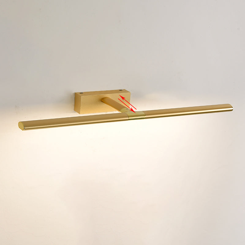 Metal Linear Shape Wall Sconce Modern Style 1 Light Mirror Wall Mount Light for Bathroom