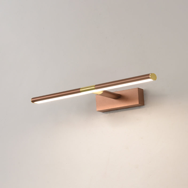 Metal Linear Shape Wall Sconce Modern Style 1 Light Mirror Wall Mount Light for Bathroom