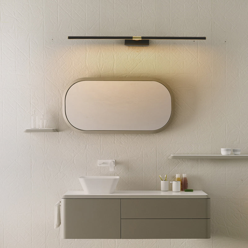 Metal Linear Shape Wall Sconce Modern Style 1 Light Mirror Wall Mount Light for Bathroom