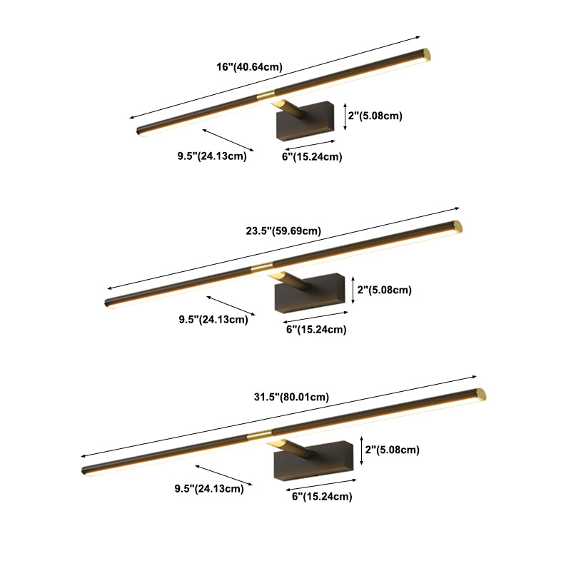 Metallo a forma lineare murale sconce moderno stile 1 sfogliare a parete a parete leggero per bagno