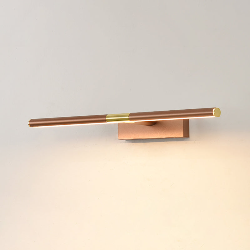 Metal Linear Shape Wall Sconce Modern Style 1 Light Mirror Wall Mount Light for Bathroom