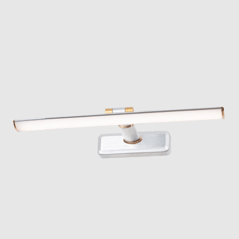 Linear Shape Metal Sconce Light Modern Style 1-Light Mirror Wall Mounted Lighting