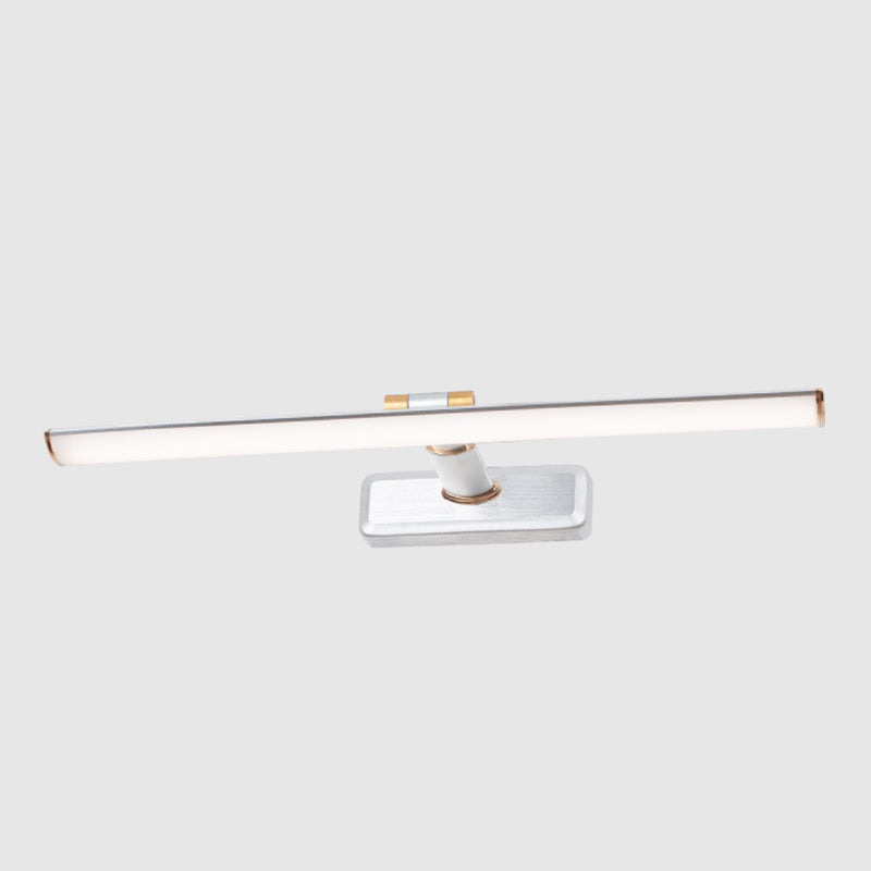 Linear Shape Metal Sconce Light Modern Style 1-Light Mirror Wall Mounted Lighting