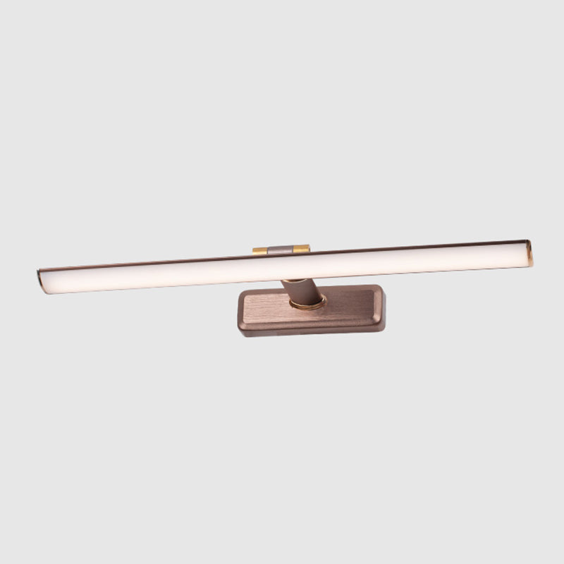 Linear Shape Metal Sconce Light Modern Style 1-Light Mirror Wall Mounted Lighting