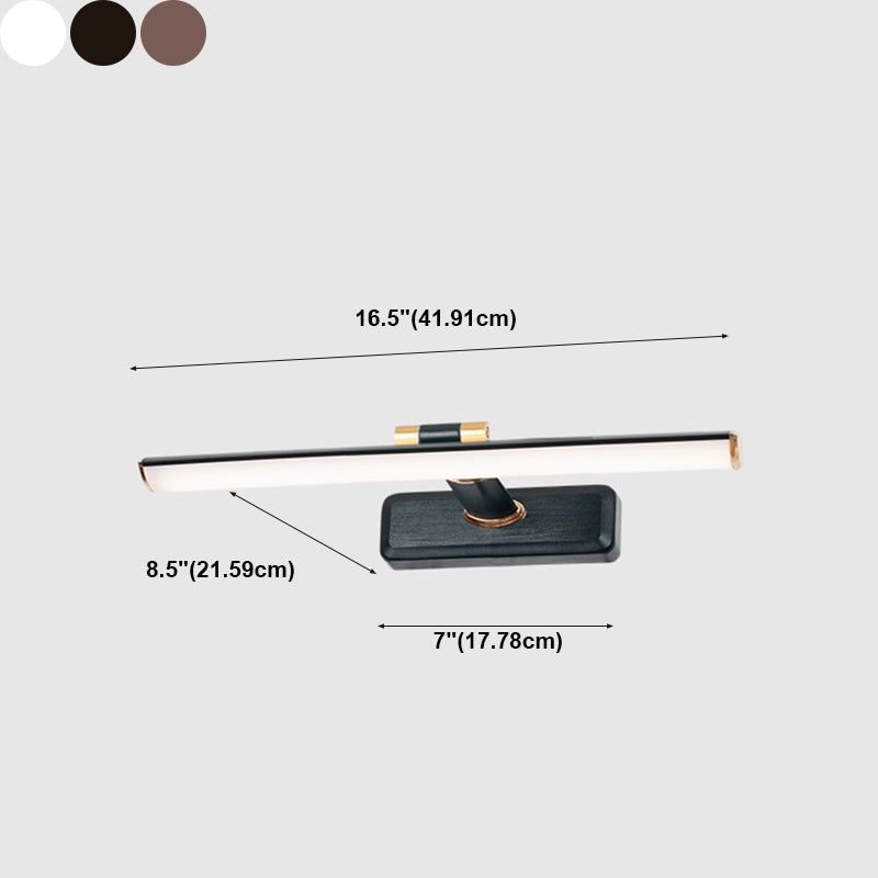 Linear Shape Metal Sconce Light Modern Style 1-Light Mirror Wall Mounted Lighting